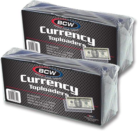 Amazon BCW Currency Topload Holder 50ct Clear Rigid PVC