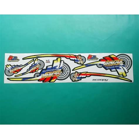 Stiker Striping Lis Body Motor Honda Scoopy Variasi Thailook Hitam