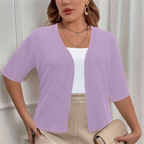 Cflvaek Fall Cardigan Sweaters For Plus Size Women Casual Short Sleeve