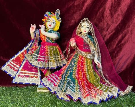 radha  krishna brocade fabric janmashtami radha lehenga chaniya