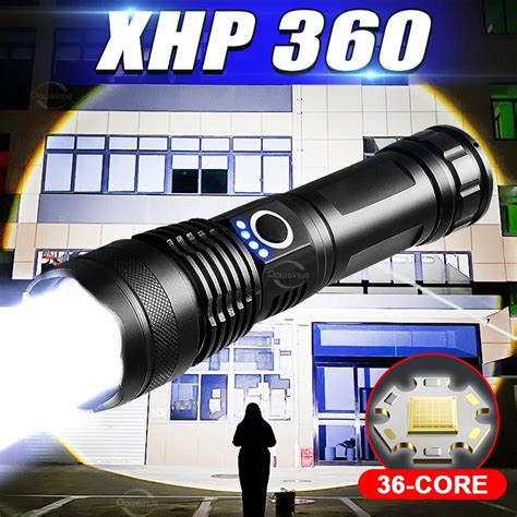 XHP360 Led Flashlight 18650 Rechargeable Torch 5000mAh XHP50 Tactical