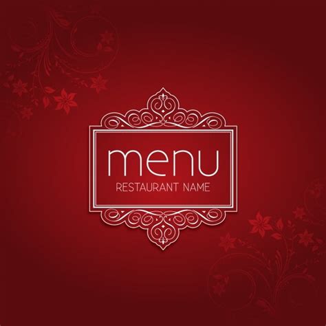 Red Elegant Restaurant Menu Vector Free Download