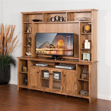 Sedona Rustic Oak Entertainment Center Sunny Designs Furniture Cart