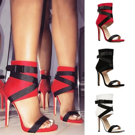 Fashion Womens Heels Fabric Belt Rome Gladiator Women Pumps Sexy High