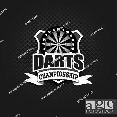 Darts Logo Template Design Black And White Vintage Style Stock Vector Vector And Low Budget