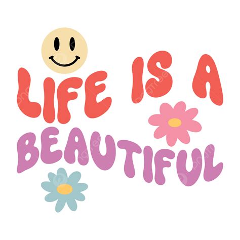 Life Is A Beautiful Groovy Retro Print Vintage Hippie Banner