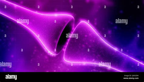 D Rendering Synapse And Neuron Cells Sending Electrical Chemical