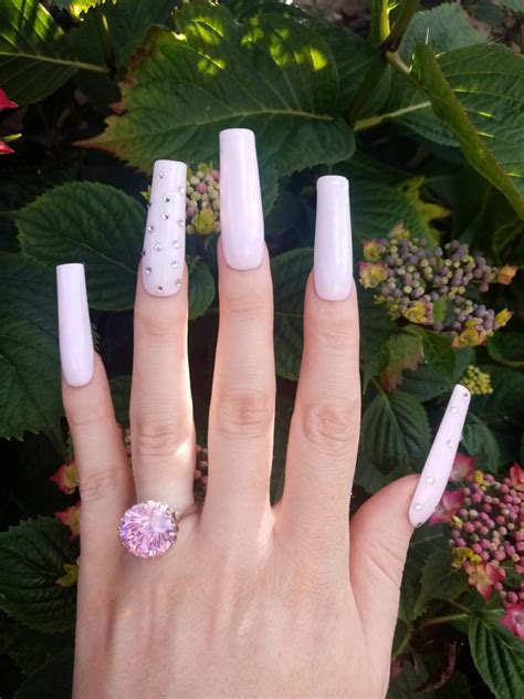 Xxl Tapered Square Press On Nail Set Bling Accent Nails Baby Etsy