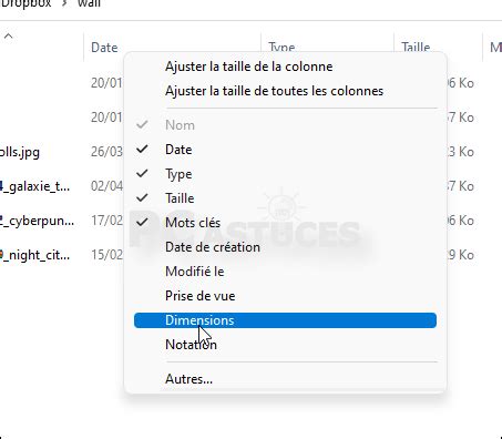 Pc Astuces Afficher La Taille Des Images Windows