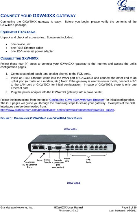 Grandstream Networks Gxw X Voip Gateway User Manual Gxw Xx User