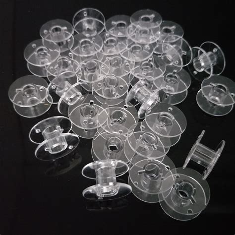 30Pc Transparent Empty Bobbins Sewing Machine Spoo Grandado