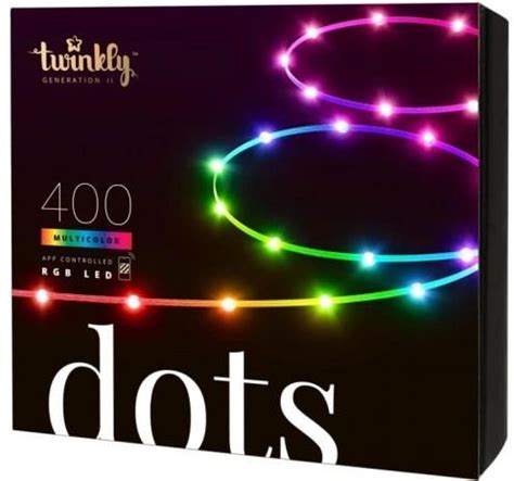 Inteligentny łańcuch dekoracyjny Twinkly Dots 400 LED RGB 20 m czarne