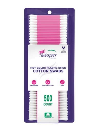 Swisspers Hot Color Plastic Stick Cotton Swabs Ct King Soopers