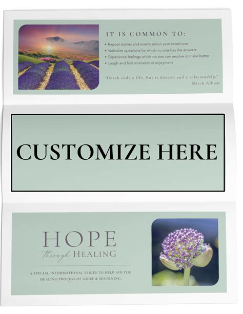 Customize Here Hope Through Healing Publications