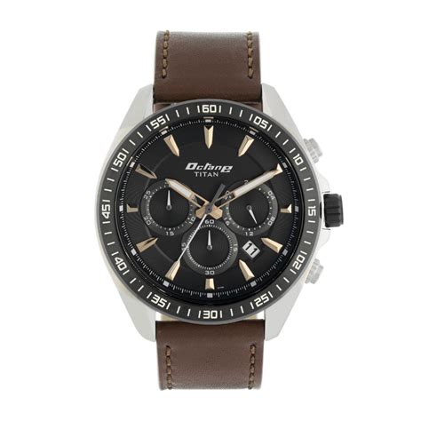 Buy Titan Octane Black Dial Leather Strap Watch Online