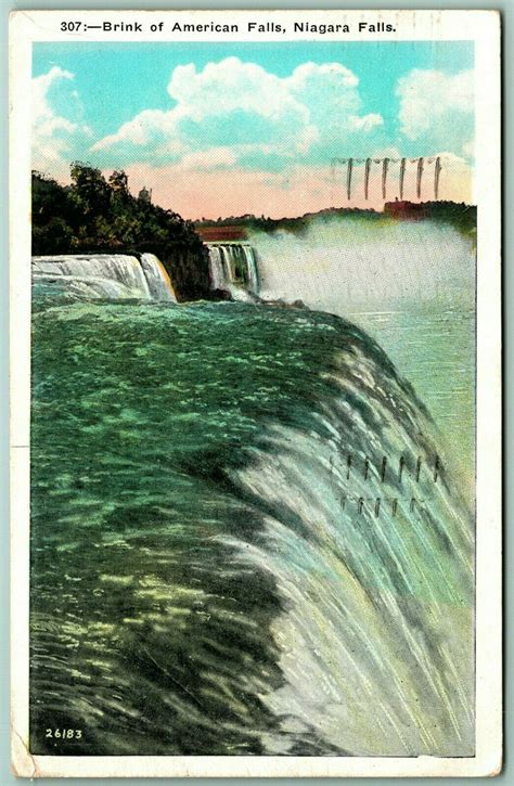 Brink Of American Falls Niagara Falls New York Ny Wb Postcard G