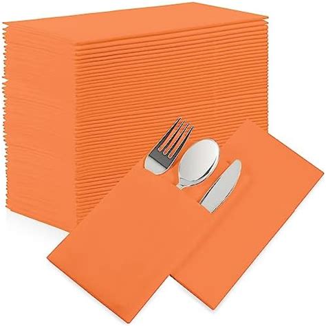 Amazon Disposable Linen Feel Dinner Napkins With Built In Flatware