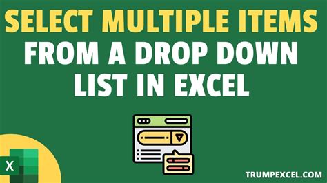 How To Select Multiple Items From An Excel Drop Down List YouTube