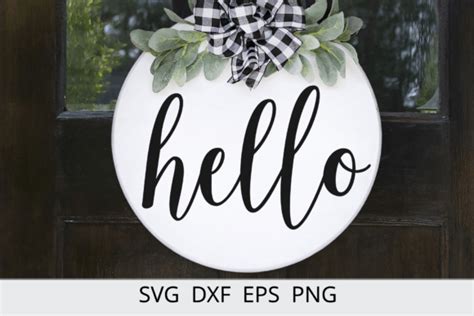 Hello SVG, Hello Door Sign SVG, Hello Graphic by Chamsae Studio ...