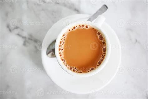 Top View Of Cup Of Milk Tea On Table 12774992 Stock Photo At Vecteezy