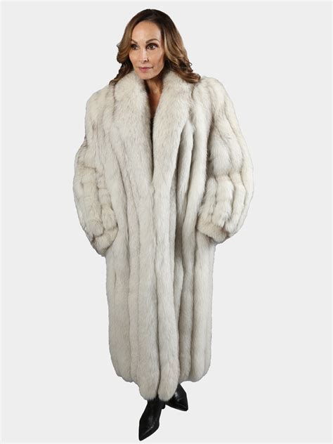 Blue Fox Fur Coat Womens Small Estate Furs