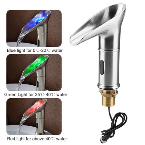 Led Automatic Faucet Sensor Touchless Motion Activated Hands Free Hot