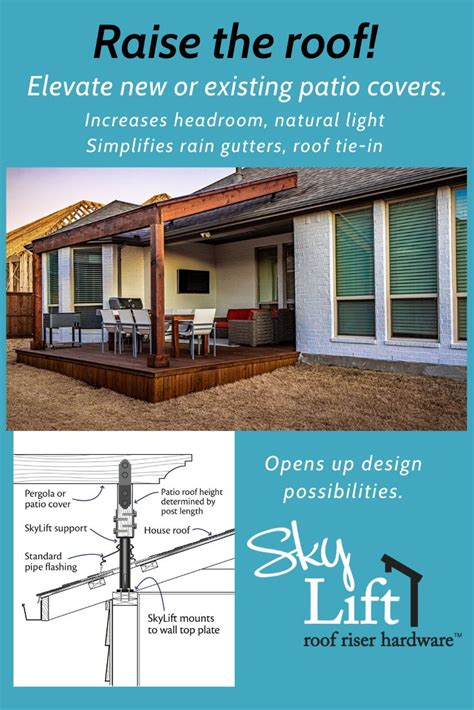 SkyLift Hardware Roof Riser System For Elevated Patio Covers