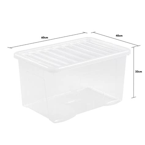 Wham Crystal Stackable Plastic Storage Box Lid Clear Litre