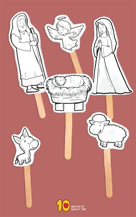 Printable Nativity Stick Puppets 10 Minutes Of Quality Time