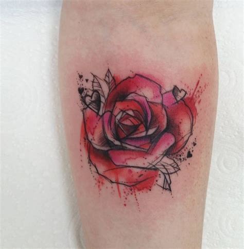 Watercolor Rose Tattoo Designs, Ideas and Meaning | Tattoos For You