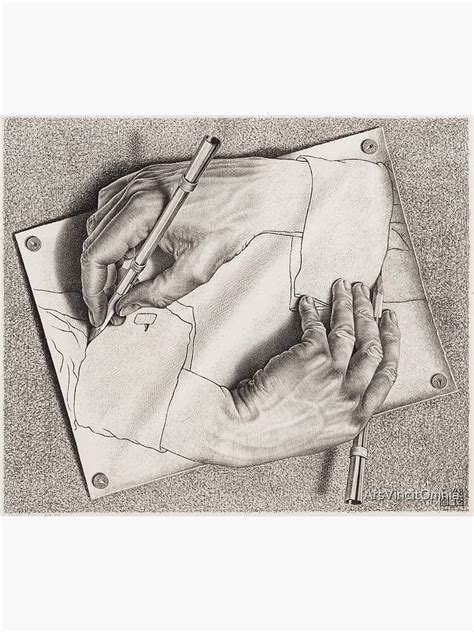 Drawing Hands - M.C. Escher Premium Matte Vertical Poster Designed ...