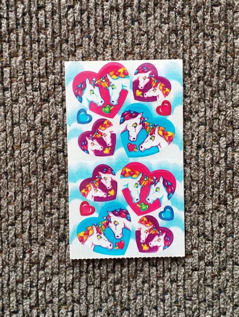 Vintage Lisa Frank Stickers 90s Unicorns In Hearts 2 Connected Mods Ebay