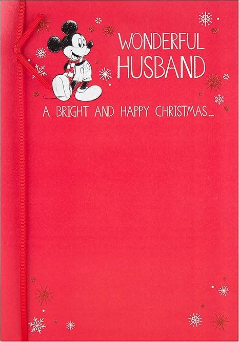 Hallmark Medium Disney Husbandbright And Happy Christmas Card Amazon