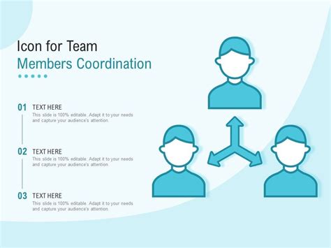 Icon For Team Members Coordination Powerpoint Shapes Powerpoint