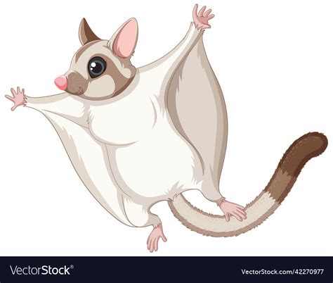 A cute sugar glider cartoon character Royalty Free Vector