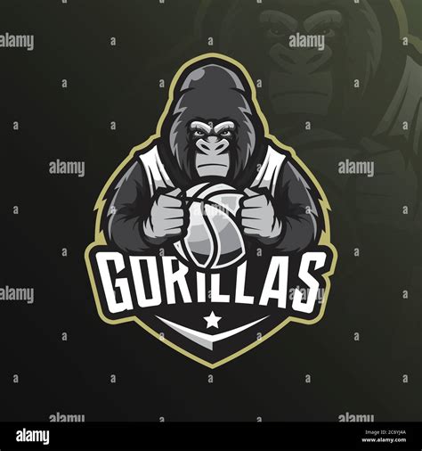 Gorila Mascota Logo Dise O Vector Con Ilustraci N Moderna Concepto