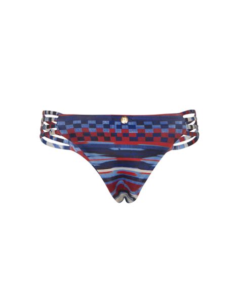 Braguita De Bikini Étnica Con Lados Con Cordones Múltiples Calcinha Brizia Ikat Marca Dalai