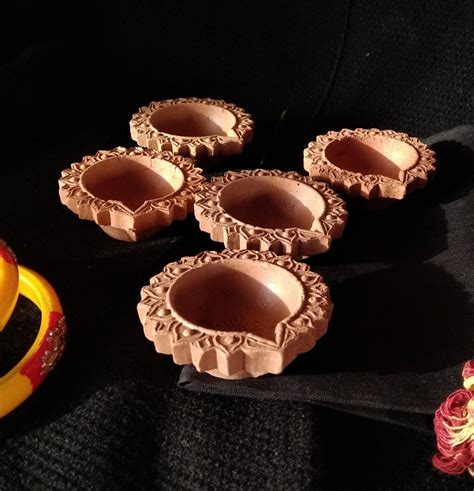 Handmade Diwali Clay Terracotta Diya Lamp In Temple Design Etsy