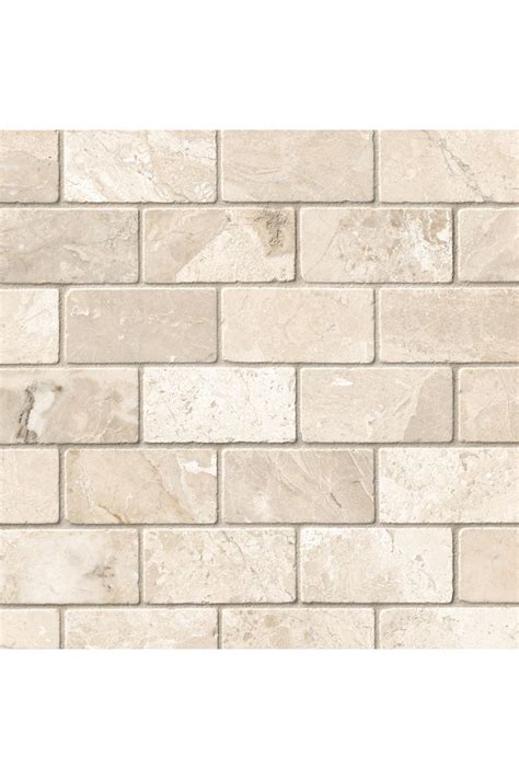 Queen Beige Tumbled Amalfi Marble Mosaic Tile 12 X 12 In Marble