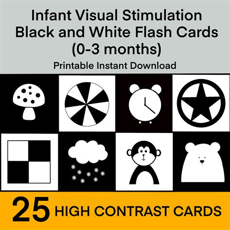 Printable Pdf Newborn Baby Sensory Flashcardsx Black White For