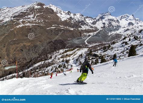 Matterhorn Skiing Area editorial image. Image of snowboard - 131011805