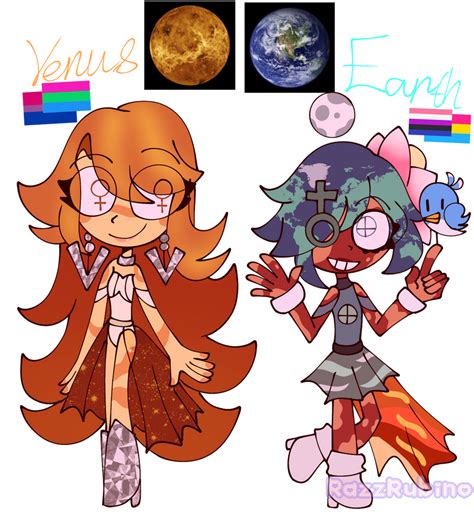 Humanized Planets Venus And Earth By Electricmorningstar On Deviantart