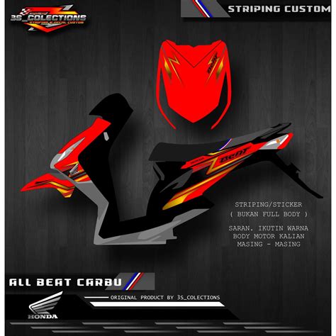 Jual STRIPING HONDA BEAT KARBU RACING ( 01 ) | Shopee Indonesia