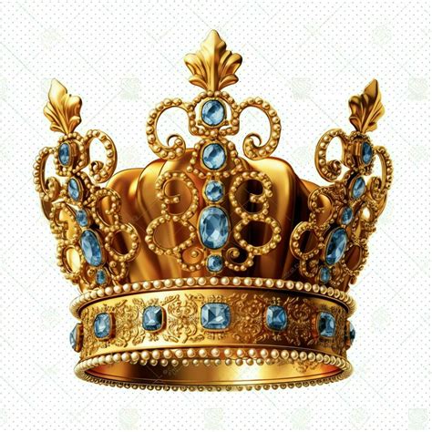 Regal Golden Emperor Crown Of A King On White Background 3d Rendering