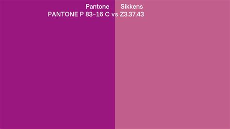 Pantone P 83 16 C Vs Sikkens Z3 37 43 Side By Side Comparison