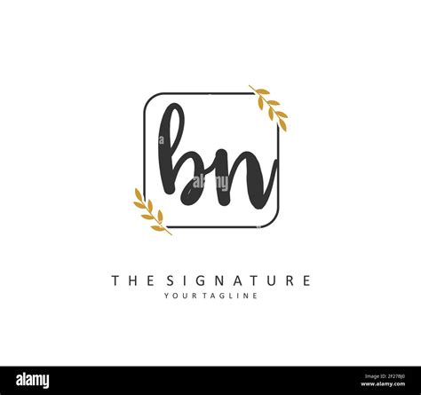 B N Bn Initial Letter Handwriting And Signature Logo A Concept