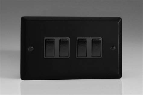 Varilight Urban Matt Black Gang A Or Way Rocker Switch Twin