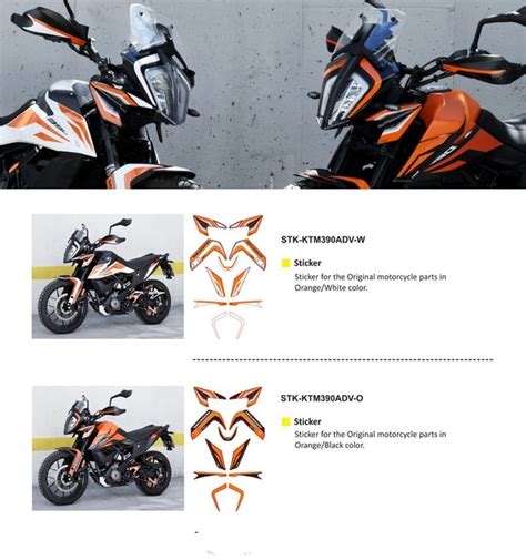 Stickers Kit Body Kit For Ktm 390 Adventure 20 Whiteorange