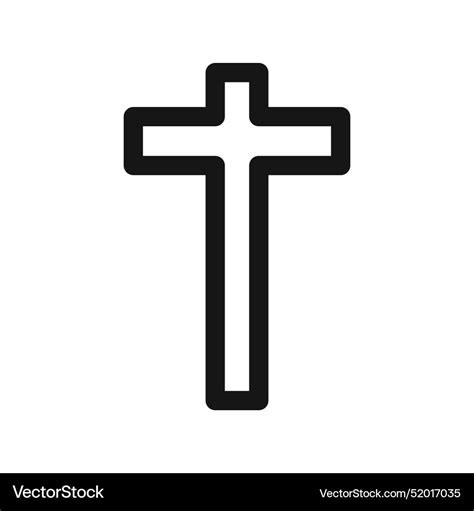 Christian Cross Icon Black Line Art Royalty Free Vector