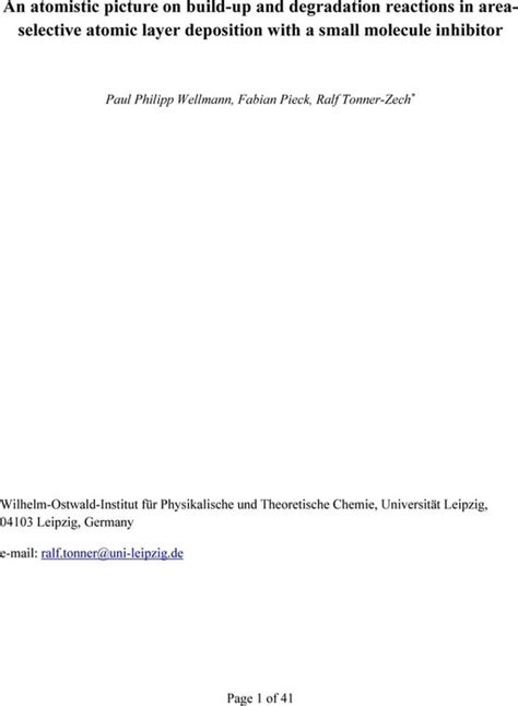 An Atomistic Picture On Build Up And Degradation Reactions In Area